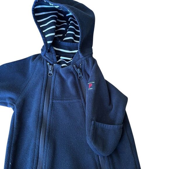 Polarn O. Pyret Navy Blue Unisex Eco Wind Fleece Bunting - Picture 4 of 9